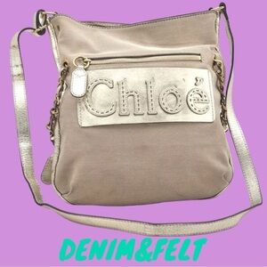 Chloe Harley Beige/Gold Canvas/Leather Shoulder Bag/Crossbody Purse| PRELOVED!☀️